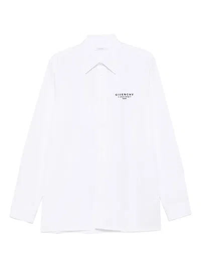 GIVENCHY LOGO-EMBROIDERED COTTON SHIRT