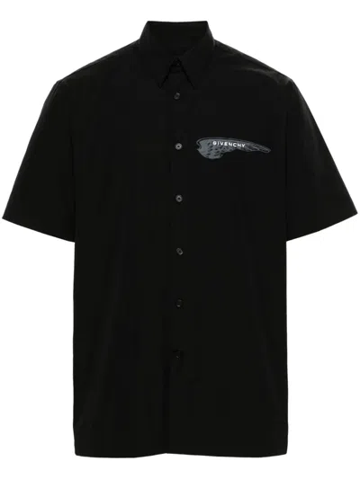 Givenchy Black Shirt With Wings Logo Print