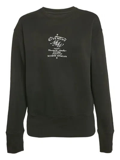 Pre-owned Givenchy Logo-embroidered Cotton Sweatshirt