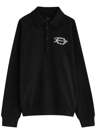Givenchy Logo-embroidered Cotton Sweatshirt In Black