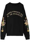 Givenchy Logo Embroidered Cotton Sweatshirt In Black