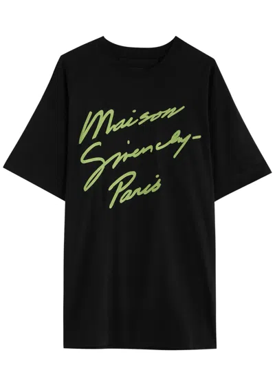 Givenchy Logo-embroidered Cotton T-shirt In Black