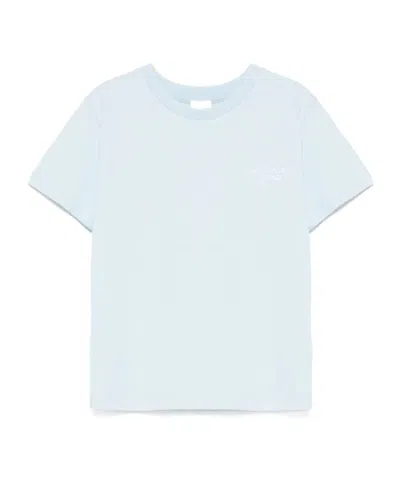 Givenchy Logo-embroidered Cotton T-shirt In Blue