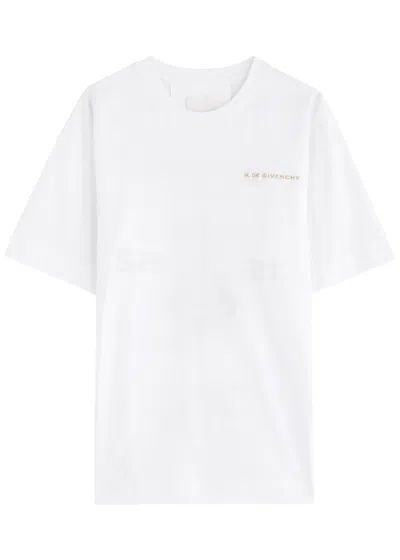 Givenchy Logo Embroidered Cotton T-shirt In White