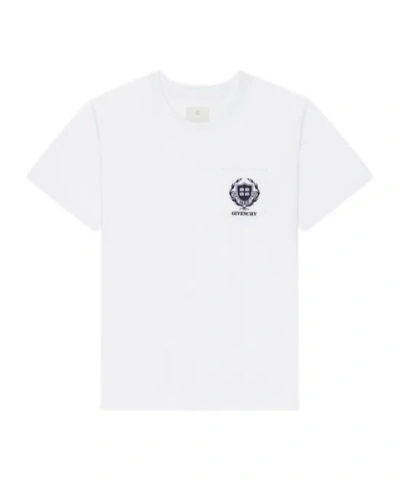 GIVENCHY GIVENCHY CREST LOGO EMBROIDERED T-SHIRT