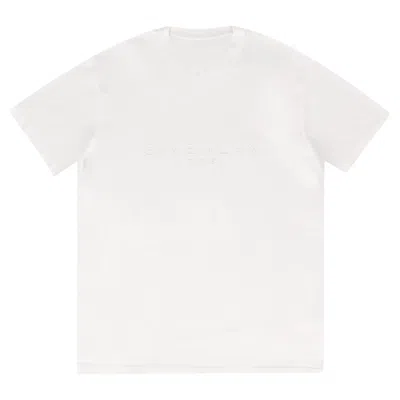 Pre-owned Givenchy Logo Embroidered Cotton T-shirt In Gray