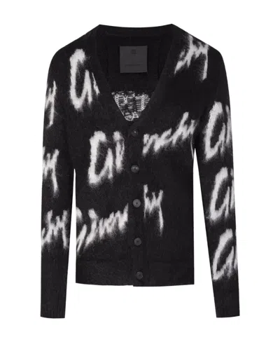 Givenchy Logo Embroidered Crewneck Knit Jumper In Black