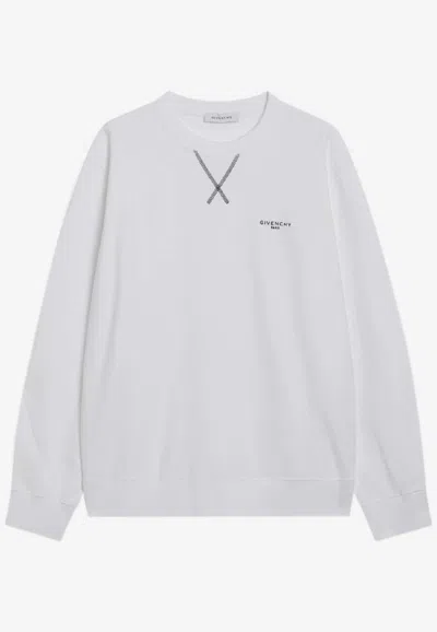 GIVENCHY LOGO EMBROIDERED CREWNECK SWEATSHIRT