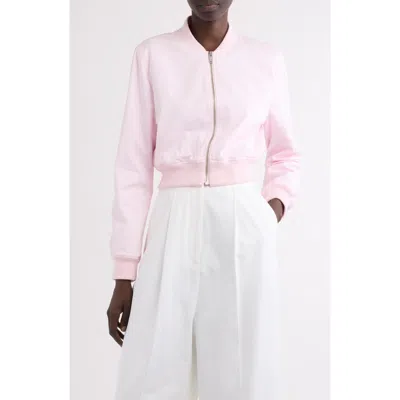 Givenchy Slim Fit Bomber In Cotton With  Medallion In Pink