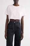 Givenchy Logo Embroidered Crop T-shirt In Baby Pink