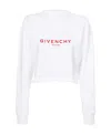 Givenchy Logo-embroidered Cropped Sweatshirt In White