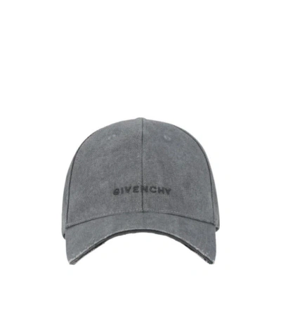 Givenchy Logo-embroidered Curved Cap In Gray