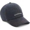 Givenchy Logo Embroidered Denim Adjustable Baseball Cap In Blue