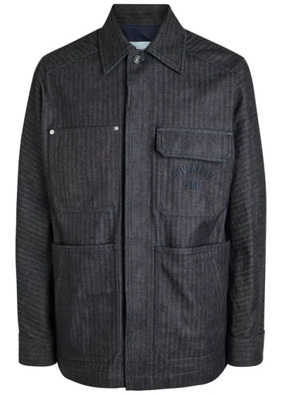 Givenchy Logo-embroidered Denim Jacket In Blue