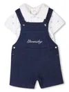 Givenchy Logo-embroidered Dungarees Set In Blue