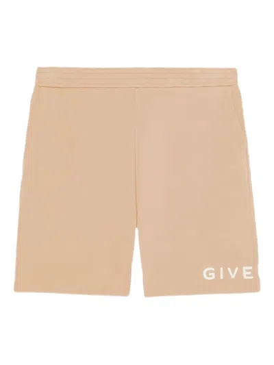 Givenchy Logo-embroidered Elastic-waist Shorts In Neutral