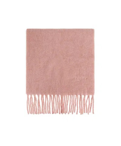 Givenchy Logo Embroidered Fringed Scarf In Pink