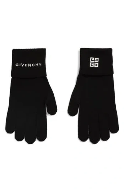 Givenchy Logo Embroidered Gloves In Black