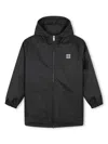 Givenchy Logo-embroidered Hooded Coat In Black