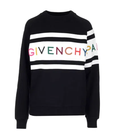 Givenchy Logo Embroidered Hoodie In Black