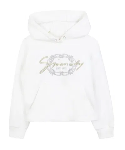 Givenchy Kids' Logo-embroidered Hoodie In White