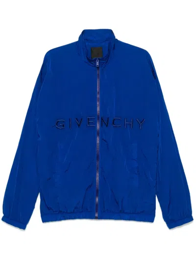 Pre-owned Givenchy Logo-embroidered Jacket In Blue