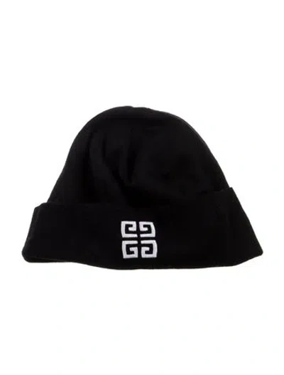 Pre-owned Givenchy Logo Embroidered Knit Beanie In Black