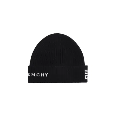 Givenchy Logo Embroidered Knit Beanie In Black
