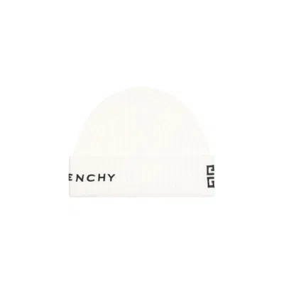 Givenchy Logo Embroidered Knit Beanie In White