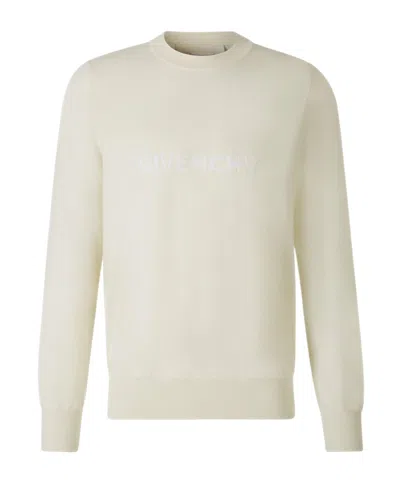 Givenchy Logo Embroidered Knitted Jumper In White