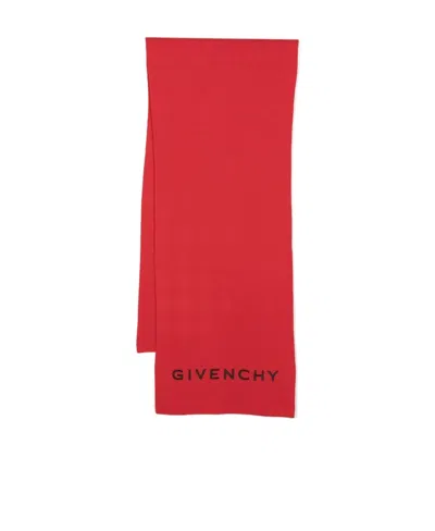 GIVENCHY GIVENCHY LOGO-EMBROIDERED KNITTED SCARF