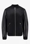 Givenchy Men Cotton And Nylon Jacket With Leather Sleeves In Black