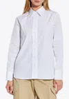 Givenchy Logo Embroidered Long-sleeved Shirt In White
