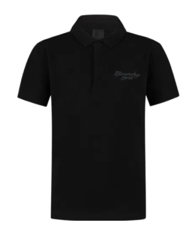 Givenchy Logo-embroidered Polo Shirt In Black