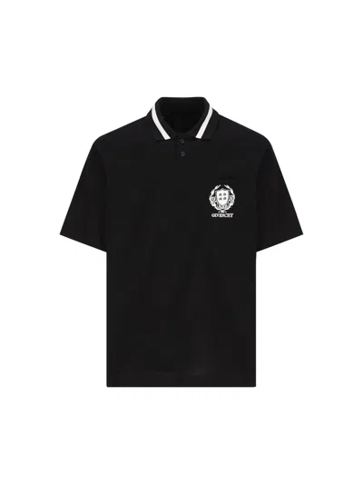 Givenchy Logo Embroidered Polo Shirt In Black