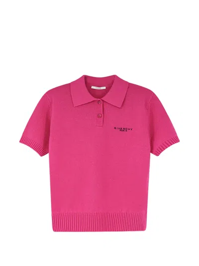 Givenchy Women Wool And Cashmere Polo Shirt In Pink