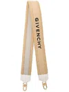 Givenchy Logo-embroidered Raffia Shoulder Strap In Neutrals