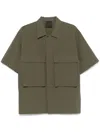 Givenchy Boxy Monogram 72 Embossed Short Sleeve Button-up Shirt In Green