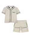 Givenchy Logo-embroidered Short Set In Neutrals