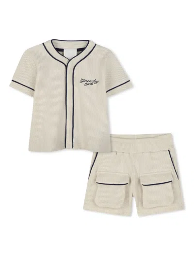 Givenchy Babies' Logo-embroidered Short Set In Beige