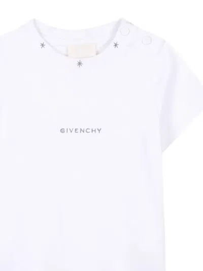 Givenchy Kids' Logo-embroidered Short-sleeve T-shirt In White