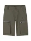 Givenchy Boy's Logo Embroidered Bermuda Shorts In Green