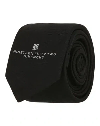 Givenchy Logo Embroidered Silk Tie Man Ties & Bow Ties Black Size - Silk