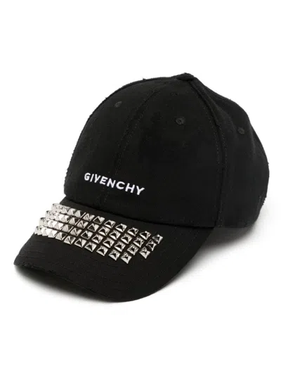Givenchy Logo-embroidered Spike Stud-detail Baseball Cap In Black