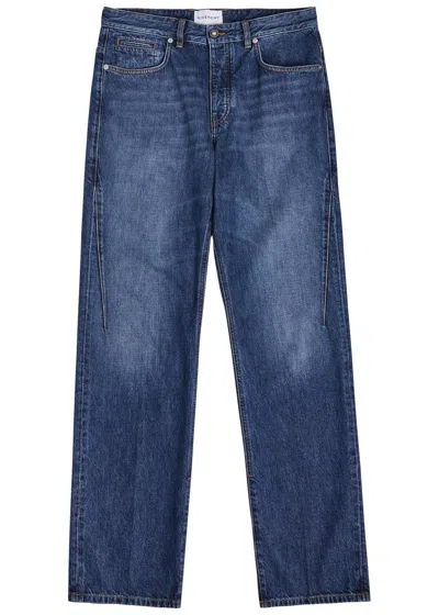 Givenchy Logo-embroidered Straight-leg Jeans In Blue