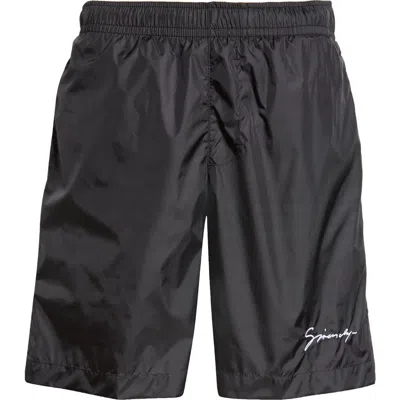 GIVENCHY GIVENCHY LOGO EMBROIDERED SWIM TRUNKS
