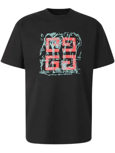 GIVENCHY LOGO-EMBROIDERED T-SHIRT