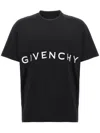 Givenchy Blackwhite Logo Embroidery T-shirt In Black