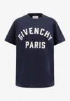 Givenchy Navy Blue Cotton Oversize T-shirt In Burgundy