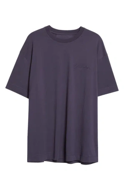 Givenchy Logo Embroidered T-shirt In Dark Blue